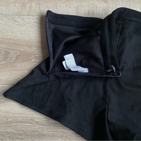 NWT Forever 21 shorts black suede high waisted lace up shorts - Picture 3 of 5